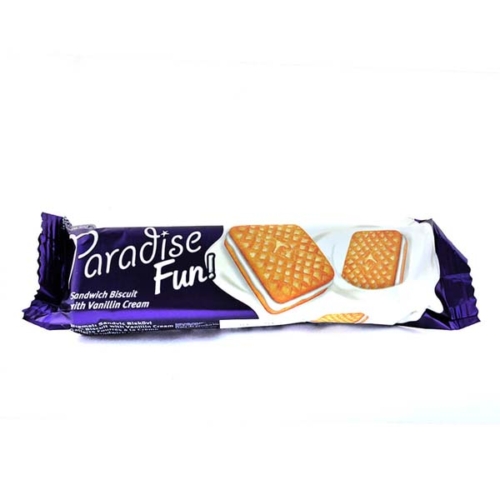 PARADISE FUN VANÍLIA ÍZŰ KRÉMMEL TÖLTÖTT KEKSZ 60G