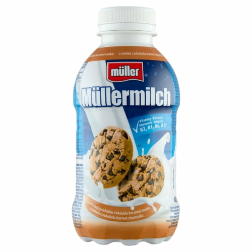 MÜLLER MÜLLERMILCH CSOKOLÁDÉ-KARAMELL-KEKSZ ÍZŰ ZSÍRSZEGÉNY TEJITAL 379 ML