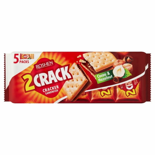 ROSHEN 2 CRACK KRÉKER KAKAÓS-MOGYORÓS TÖLTELÉKKEL 5 X 47 G (235 G)