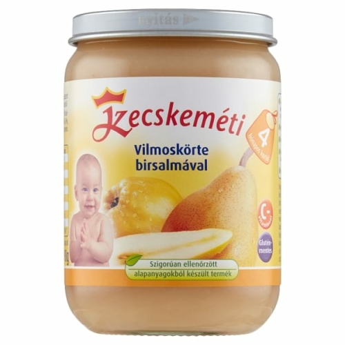 KECSKEMÉTI VILMOSKÖRTE BIRSALMÁVAL GYÜMÖLCSKÉSZÍTMÉNY BÉBIDESSZERT 4 HÓNAPOS KORTÓL 190 G