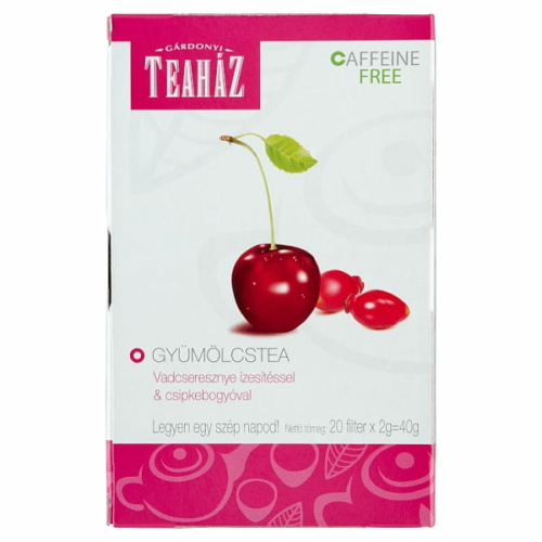 GÁRDONYI TEAHÁZ GYÜMÖLCSTEA VADCSERESZNYE ÍZESÍTÉSSEL & CSIPKEBOGYÓVAL 20 FILTER 40 G