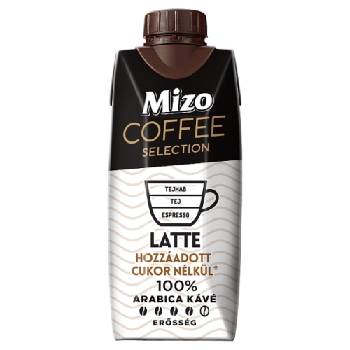 MIZO COFFEE SELECTION LATTE MACCHIATO UHT, LAKTÓZ-, ÉS KOFFEINMENTES KÁVÉS TEJ ÉDESÍTŐSZERREL 330 ML