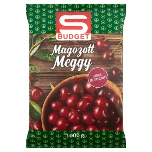 S-BUDGET GYORSFAGYASZTOTT MAGOZOTT MEGGY 1KG