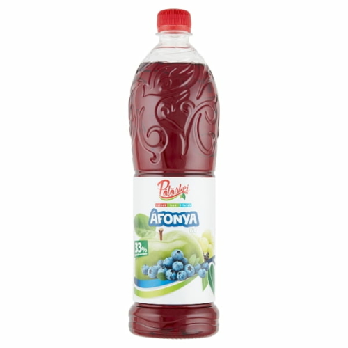 PÖLÖSKEI ÁFONYA ÍZŰ VEGYES GYÜMÖLCSSZÖRP CUKORRAL ÉS ÉDESÍTŐSZERREL 1 L