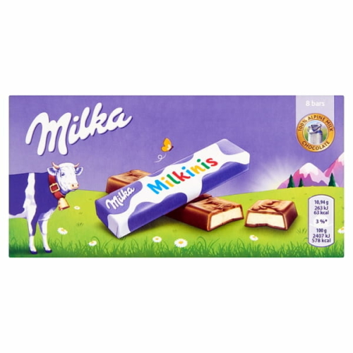 MILKA MILKINIS ALPESI TEJCSOKOLÁDÉ TEJES KRÉMMEL TÖLTVE 87,5 G