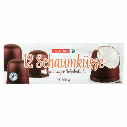 SPAR CUKROZOTT TOJÁSFEHÉRJE HAB OSTYALAPON, CSOKOLÁDÉVAL BEVONVA 12 X 25 G (300 G)