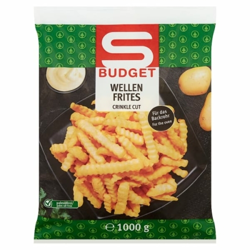 S-BUDGET GYORSFAGYASZTOTT ELŐSÜTÖTT HULLÁMOS BURGONYA 1000 G